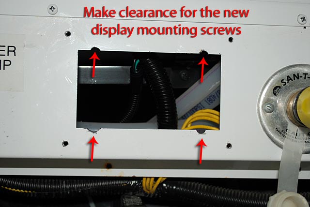 Making room for the new screws