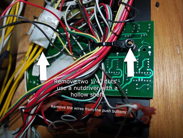 Removing the old tank monitor circuit board