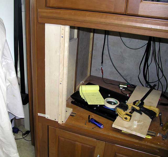 Preparing to widen the cabinet opening
